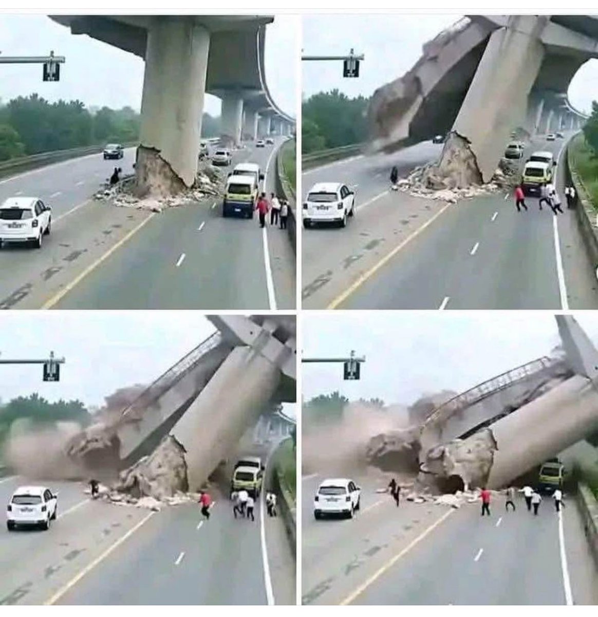 Pillars Give way!!  oh my goodness! 

How could this happen??
This happened in Keffi Nassarawa State. The overhead bridge was just commissioned.

facebook.com/share/p/19BQoj…