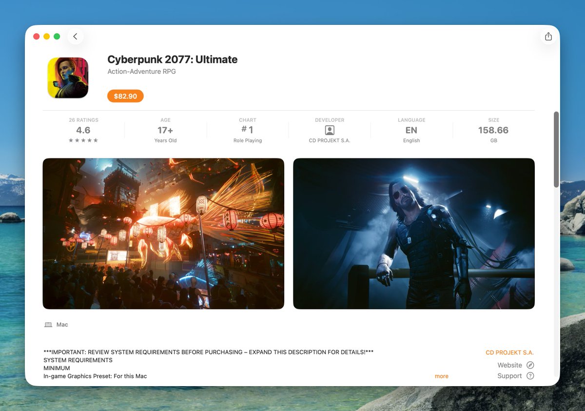 TyleTweets's tweet image. It's cool that this exists but it takes up too much storage for most Mac users I fear