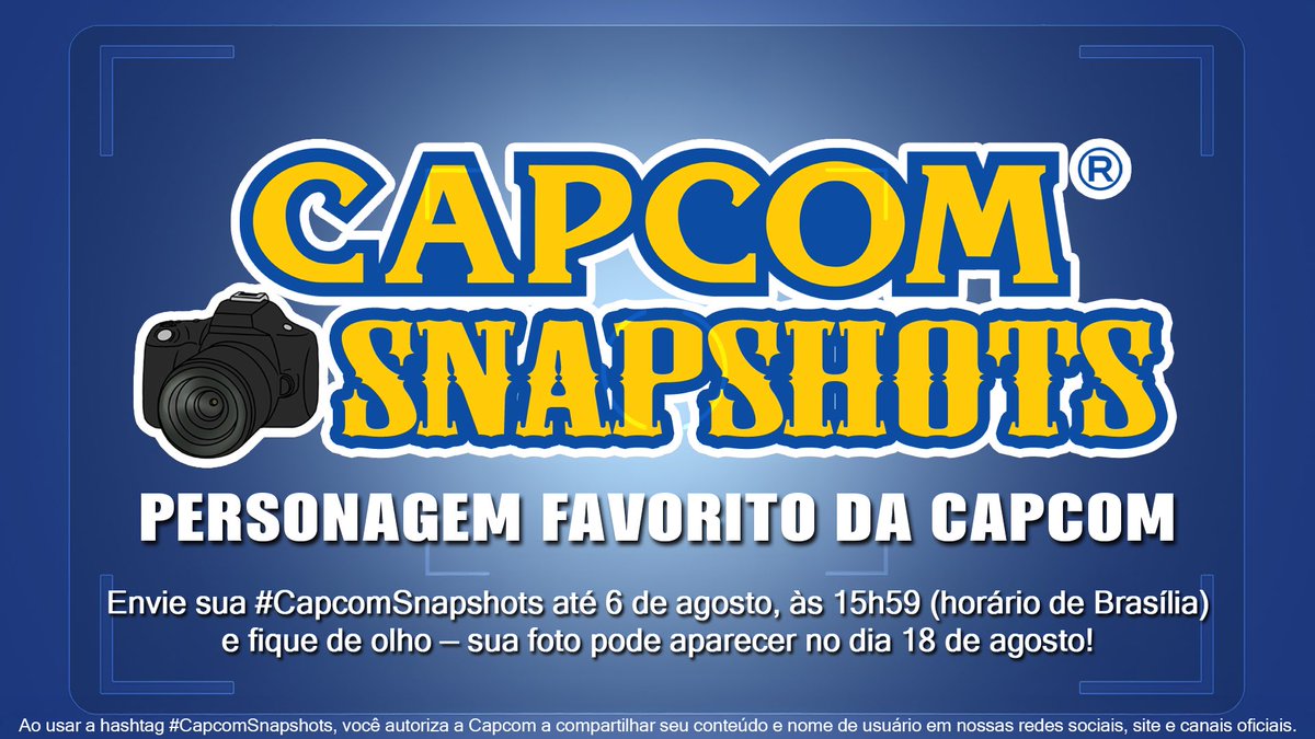 CapcomBrasil's tweet image. Novidade para animar a semana!
#CapcomSnapshots está chegando ao Brasil 📸
Treine o olhar artístico e tire sua melhor foto, pois podemos destacar as capturas mais épicas que você compartilhar!
Tema de abertura: Personagem favorito
📅 Você tem até 6 de agosto para participar.