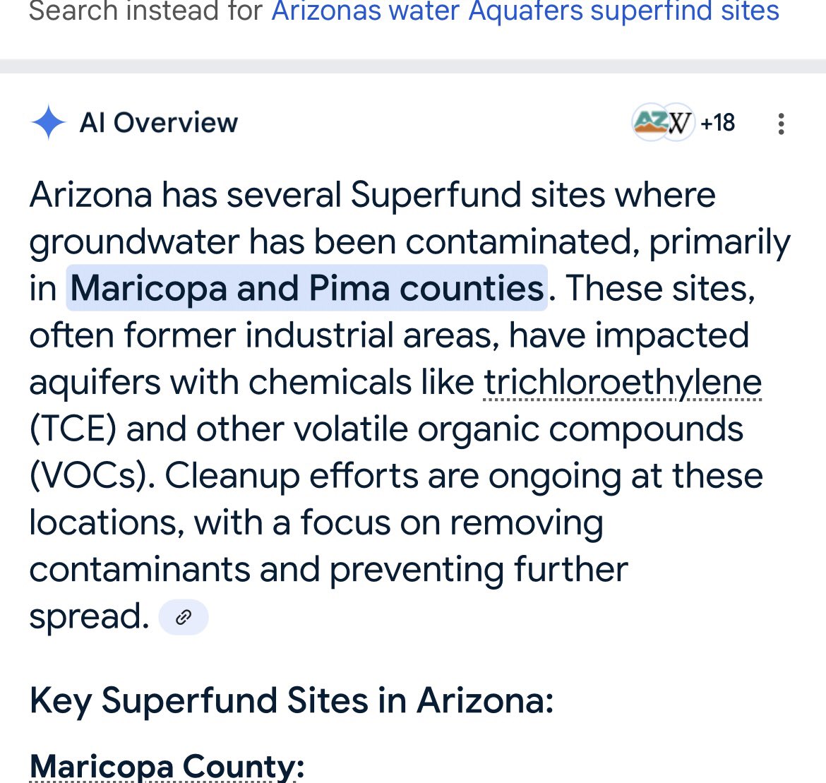 Anne Bonny ๐บ๐ธ ๐๐บ๐ธ (@mctastic1113) on Twitter photo <a href="/brahmresnik/">Brahm Resnik</a> <a href="/ASU/">Arizona State University</a> <a href="/NASA/">NASA</a> Arizona has some of the largest underground water aquifers in the southwest. However over the last 45 years a majority of them have become superfund sites and the water is completely unusable.
Why? Because of corporations illegally disposing of waste and production runoff <a href="/brahmresnik/">Brahm Resnik</a> <a href="/ASU/">Arizona State University</a> <a href="/NASA/">NASA</a> Arizona has some of the largest underground water aquifers in the southwest. However over the last 45 years a majority of them have become superfund sites and the water is completely unusable.
Why? Because of corporations illegally disposing of waste and production runoff