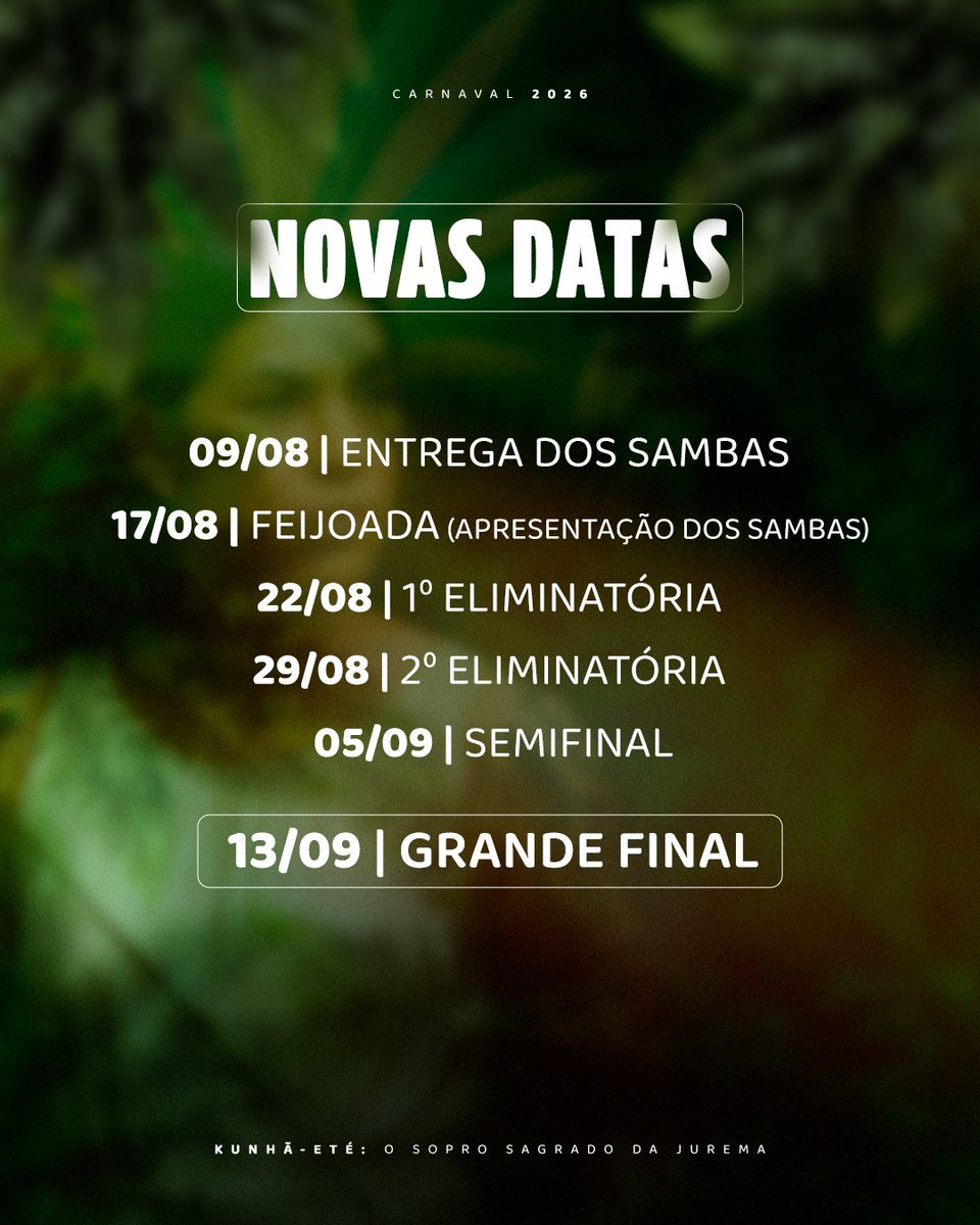 📣 Atenção, compositores!

A UPM prorrogou o prazo de entrega dos sambas! Agora será dia 09/08, das 16h às 19h, na nossa quadra. 🔥🎶

Atendendo à ala de compositores, ainda poderemos realizar mais dois tira-dúvidas com o carnavalesco Lucas Milato!