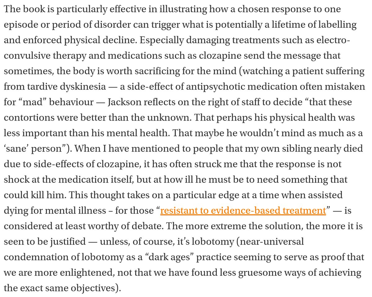 DuthieAlyne's tweet image. thecritic.co.uk/it-is-right-to…
I've long wondered about the lack of empathy and concern shown towards harmed patients in psychiatry. Are the many disabling effects of drugs and electroshock expected to be gratefully endured because clinicians see themselves in the saviour role?