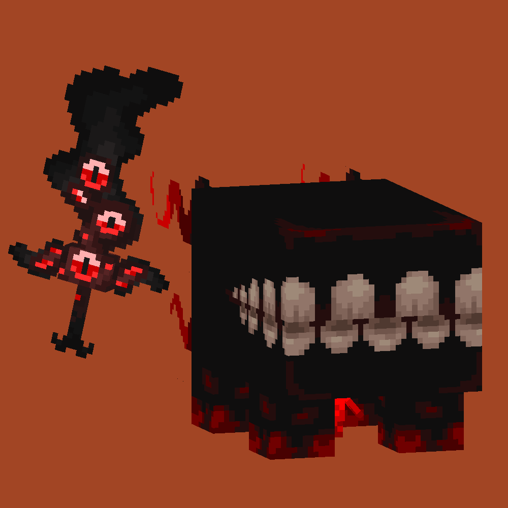 themodderG's tweet image. POV you just joined @xylonity_&apos;s cult. Shadow mobs from Companions!

#Minecraft #Blockbench #pixelart