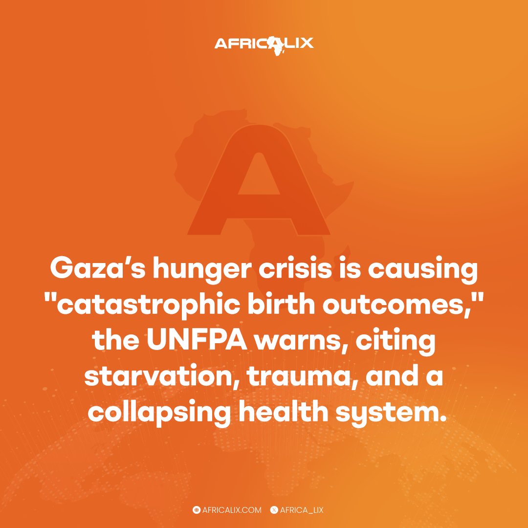Africa_lix's tweet image. Gaza’s Hunger Crisis Risks 'Catastrophic Birth Outcomes', UN Warns
In a report covering the first half of 2025, UNFPA highlighted a sharp decline in births—from 29,000 in the same period of 2022 to just 17,000 this year.