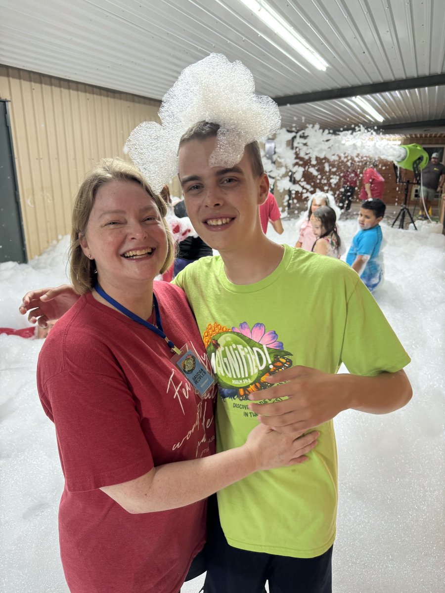 Celebrating the last day of our disability-focused VBS with a bubble cannon! 🩵