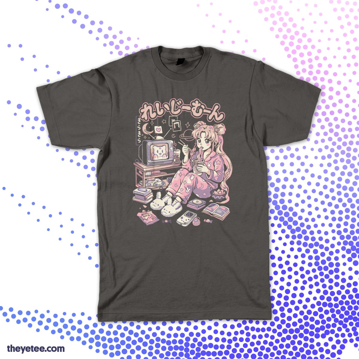 theyetee's tweet image. We know we're powerless to keep her from eating junk food all night long. Designed by @eduely #dailytees theyetee.com