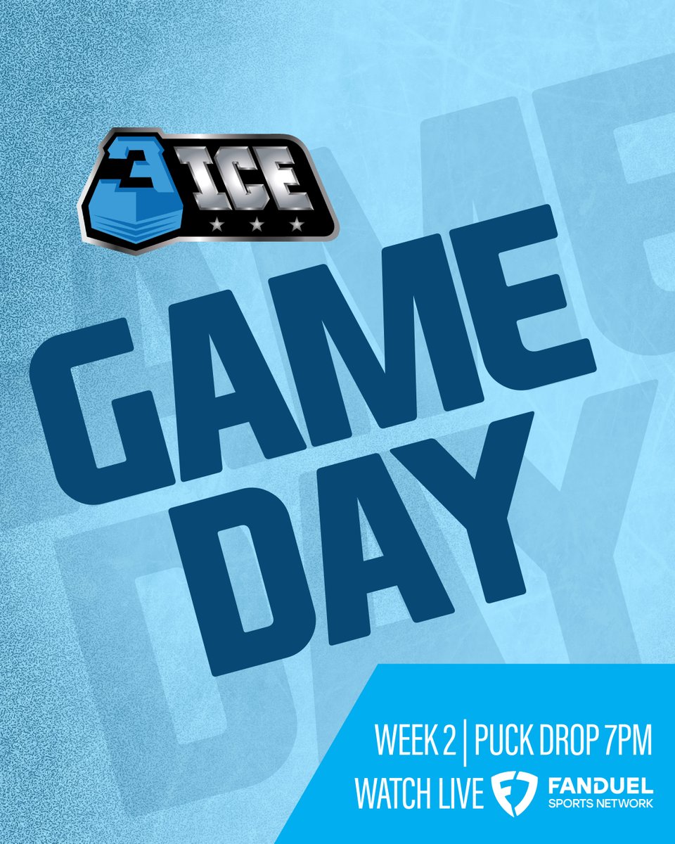 3IceHockey's tweet image. 🚨 GAME DAY! 🚨
Game 1: 3ICE Dallas vs. 3ICE Buffalo
Game 2: 3ICE Minnesota vs. 3ICE NY/NJ
Game 3: Consolation
Game 4: Championship
Puck drops at 7 PM. Watch live on @fanduelsn