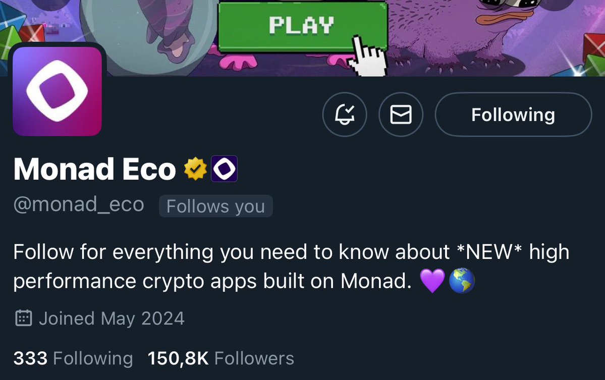 SaddamWeb3's tweet image. important reminder:
if you're too busy to follow every new monad project, just follow @monad_eco
it does that part for you.
might be worth turning on notifications 🔔