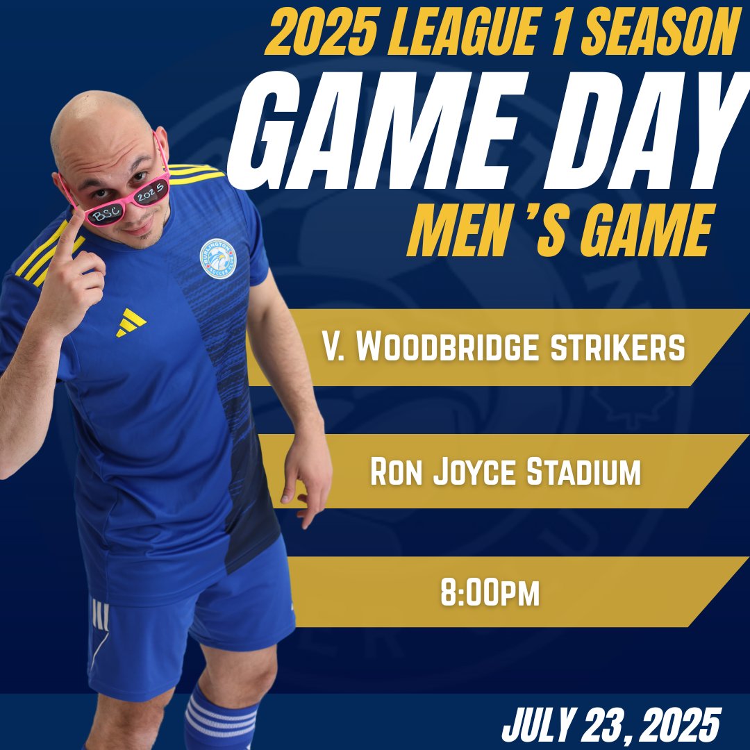 League 1 Men's Premier GAME DAY🔥
Join us TODAY as our Men’s League 1 team hit the pitch. Wear your blue &amp; bring the energy! 🙌
#League1Ontario  #WeAreBayhawks #SoccerForLife