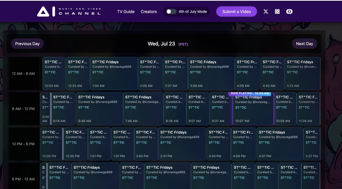 FCG_Studio's tweet image. Visit musicvideochannel.ai today to watch 24/7 AI Music Videos - its the new MTV!
@aimusicvideo
Plus + Something new and special is coming to the weekly schedule!! Plans are being made! Stay tunes!
#aivideo #aimusicvideo #aimusic #AiChannel #ai
