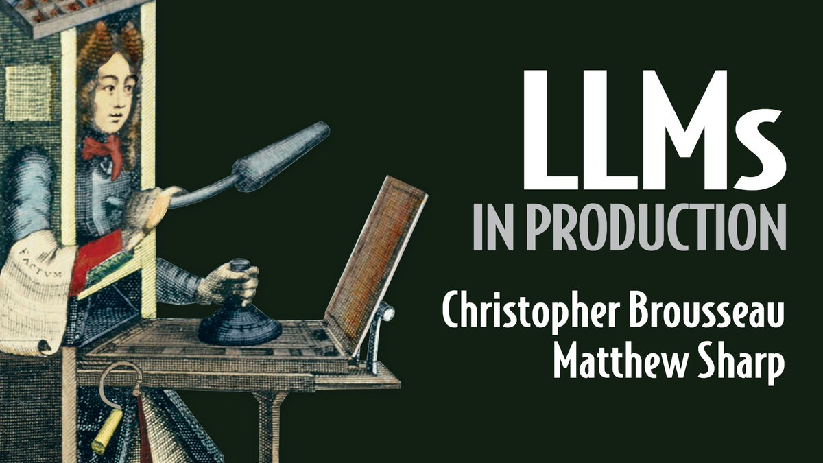 ManningBooks's tweet image. Know ML? Folks often assume that means you know LLMs — but what if you don’t?
LLMs in Production by Brousseau & Sharp breaks down how LLMs work, how to use them, & how to integrate them into apps.
A must-read if you want to get up to speed!
hubs.la/Q03yh1cJ0