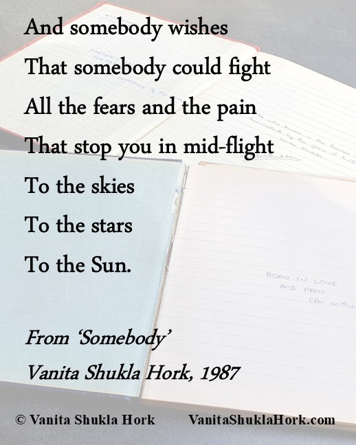 VanitaHork's tweet image. NEW POEM IN MY BLOG❣️
I wrote #Somebody in 1987, age 20. It was my friend's #birthday, and I wanted to show that I cared🌷
Read the full poem and leave a comment in my #blog if you like it 🙏👇
vanitashuklahork.com/somebody/
#WritingCommunity #poetry #poem #friends #BooksWorthReading