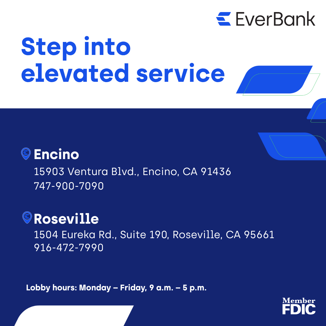 EverBank's tweet image. EverBank is proud to deliver a financial advantage to our California clients with two modern, full-service financial centers – offering personalized support backed by innovative digital technologies. 🏦
#EverBank #CaliforniaBanking #FinancialCenters #AdvantageYou