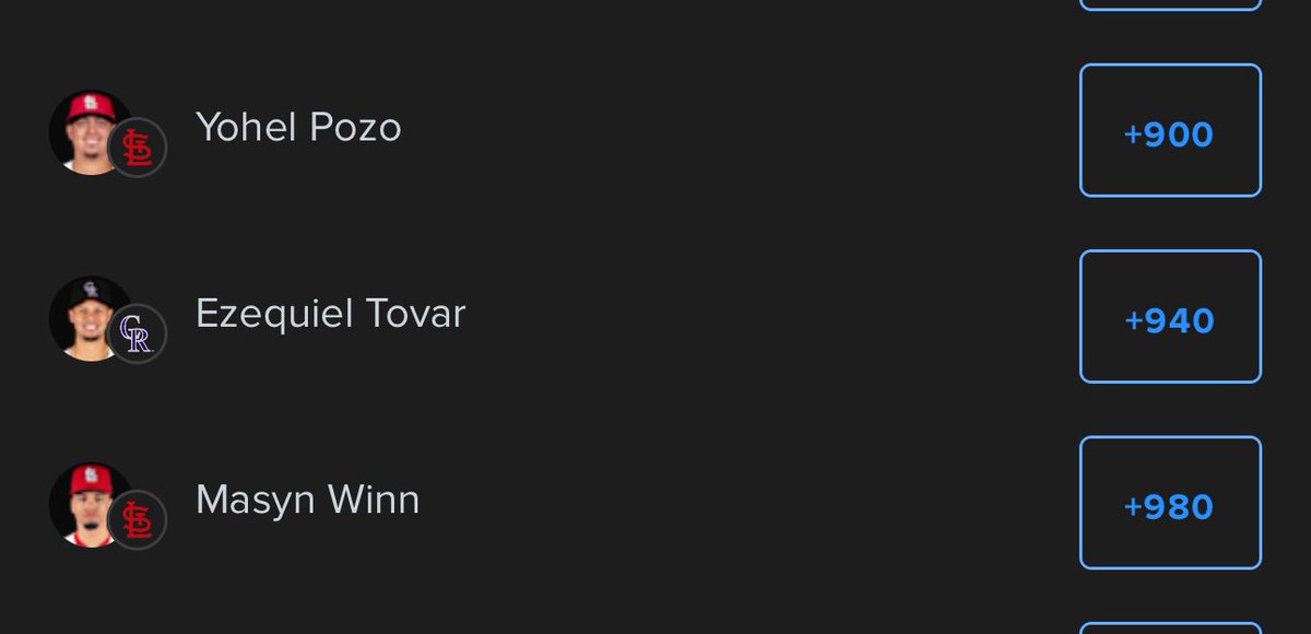 TrolledbyWaddle's tweet image. Why does Pozo have better stolen base odds than Masyn Winn 😭
