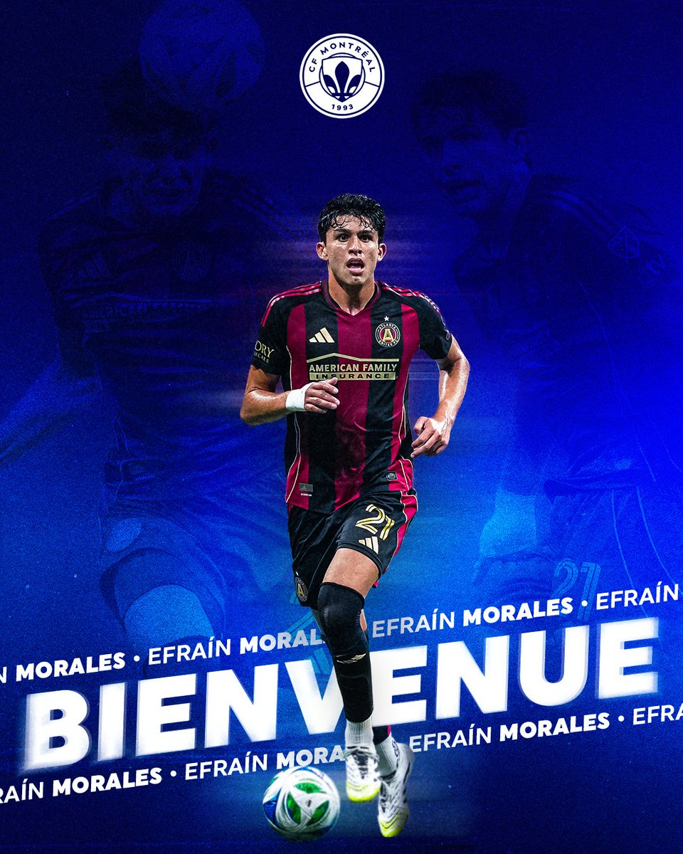 Bienvenue Efraín 🤝

Le CF Montréal fait l'acquisition du défenseur Efraín Morales d'Atlanta United &gt;&gt;&gt; tr.ee/FReRf1

CF Montréal acquires defender Efraín Morales from Atlanta United &gt;&gt;&gt; tr.ee/JFG2ns

#CFMTL