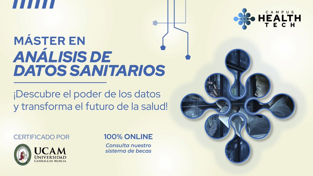 📊 La #digitalización sanitaria es un hecho.
¿Estás preparado para aprovechar la oportunidad?

Conviértete en experto en #análisis de #datos aplicados a la #salud y accede a un sector con gran demanda.

🎓 Máster 100% online | 12 meses

🔗 Más info: campushealthtech.com/master-en-anal…