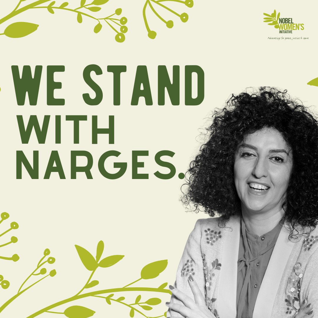 NobelWomen's tweet image. Narges Mohammadi (@nargesfnd) is being threatened with “physical elimination” by Iranian agents.
Her crime? Fighting for women’s rights and freedom.
We stand with Narges. The world must act.
ow.ly/LcEu50WtYv1