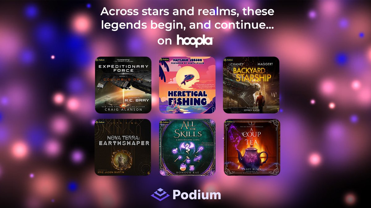 hooplaDigital's tweet image. Across the stars, stories await. 🌌 Discover new realms and realities with new Podium audiobooks. New titles are always being added to Hoopla. 🎧📲 hoopla.app.link/MFWr7C7SeVb @podium_ent #freewithlibrarycard #audiobooks #podiumentertainment