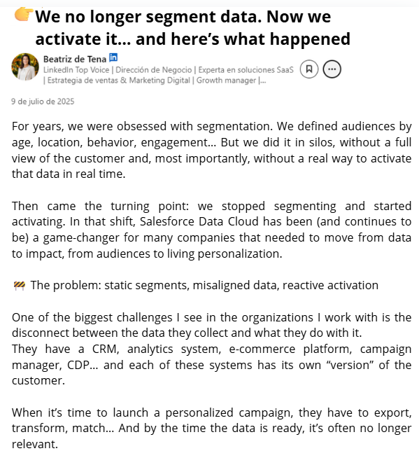 APPcelerate (@appcelerate_ai) on Twitter photo 💯 Coming across insights like the one shared by Beatriz de Tena from <a href="/salesforce/">Salesforce</a>, once again reaffirms Appcelerate’s core philosophy.
💥 The evolution of data advertising has brought us to a point where activation now surpasses segmentation ⤵️
linkedin.com/pulse/ya-segme… 💯 Coming across insights like the one shared by Beatriz de Tena from <a href="/salesforce/">Salesforce</a>, once again reaffirms Appcelerate’s core philosophy.
💥 The evolution of data advertising has brought us to a point where activation now surpasses segmentation ⤵️
linkedin.com/pulse/ya-segme…