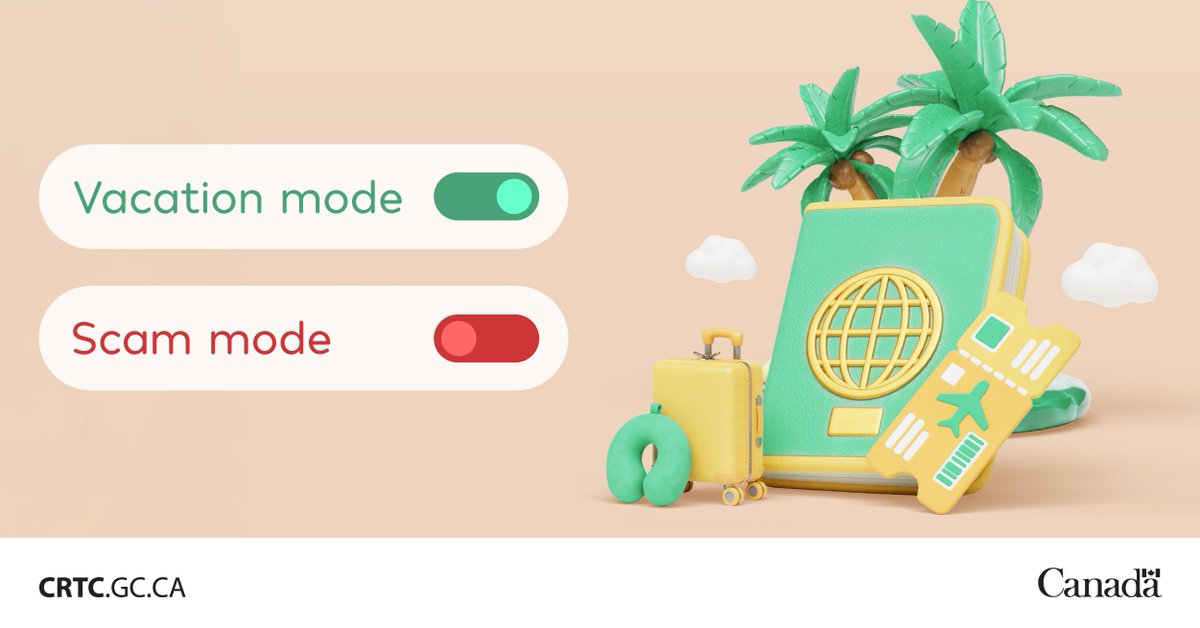 Travel season is full of excitement—and unfortunately, scams. Watch out for:

🚨 Fake flight confirmations
🚨 “Urgent” passport or visa updates
🚨 Travel prize phone calls that seem too good to be true

🔗 crtc.gc.ca/eng/phone/tele…