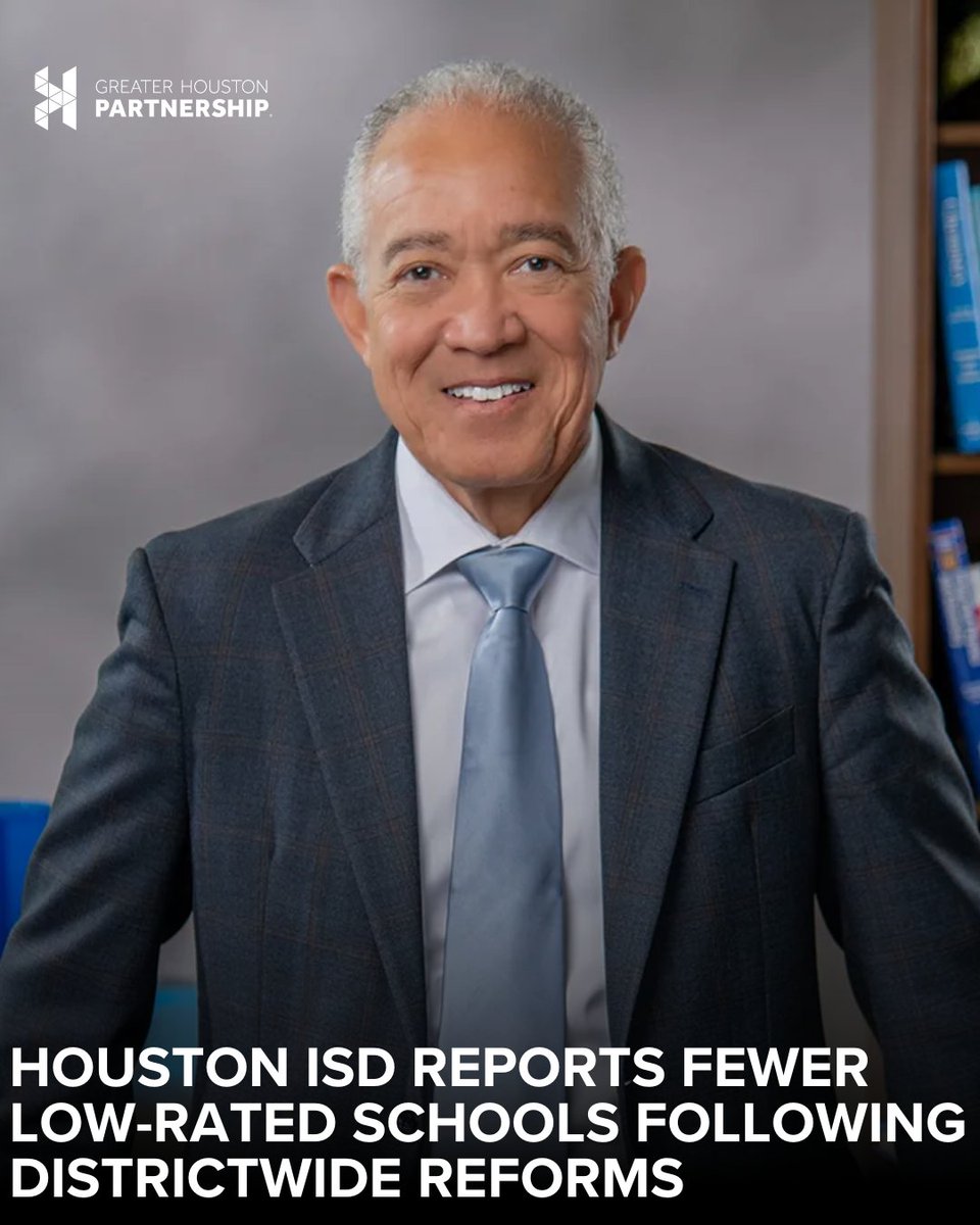 GHPartnership's tweet image. Since the 2023 state-appointed leadership transition, @HoustonISD has reduced the number of D- and F-rated schools from 121 to 41, according to state accountability data.
Superintendent Mike Miles outlines the district’s system-wide instructional reforms, including a…