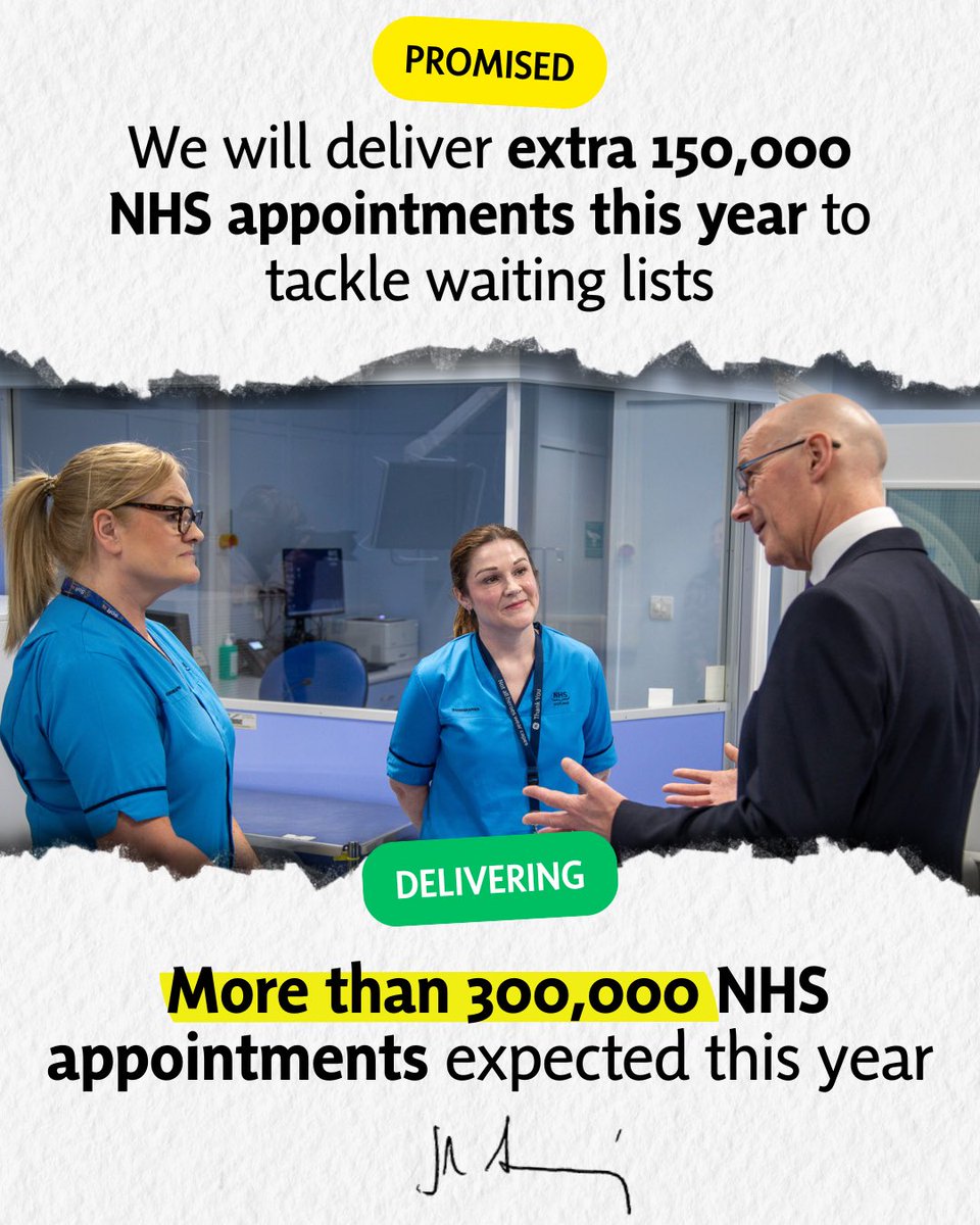 🧵 Tackling NHS waiting times is one of my top priorities, and while we still have lots to do, we’re making progress.

I’m happy to share that we’re delivering more appointments than we promised - helping more people get the care they need, faster. 👇