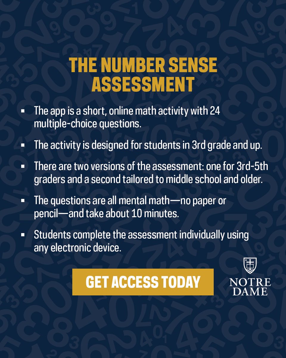 IEIatND (@ieiatnd) on Twitter photo Want to boost math understanding? Number sense is key!
This NSF-funded tool, developed at Notre Dame, reveals students' understanding of numbers, operations, and how they interact. numbersense.nd.edu
<a href="/UNDResearch/">Notre Dame Research</a> <a href="/PKatACE/">Patrick Kirkland</a> <a href="/NicoleMMcNeil/">Nicole McNeil</a> <a href="/lucy_institute/">Lucy Family Institute for Data & Society</a> <a href="/NSF/">U.S. National Science Foundation</a> Want to boost math understanding? Number sense is key!
This NSF-funded tool, developed at Notre Dame, reveals students' understanding of numbers, operations, and how they interact. numbersense.nd.edu
<a href="/UNDResearch/">Notre Dame Research</a> <a href="/PKatACE/">Patrick Kirkland</a> <a href="/NicoleMMcNeil/">Nicole McNeil</a> <a href="/lucy_institute/">Lucy Family Institute for Data & Society</a> <a href="/NSF/">U.S. National Science Foundation</a>