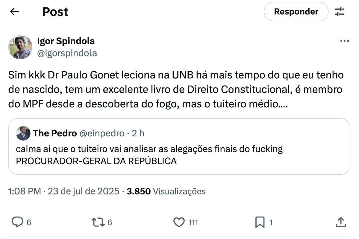 aguia2000's tweet image. Eu ia perguntar se algum outro ramo científico as pessoas usavam esse argumento de forma tão pobre, mas lembrei que direito não é ciência.