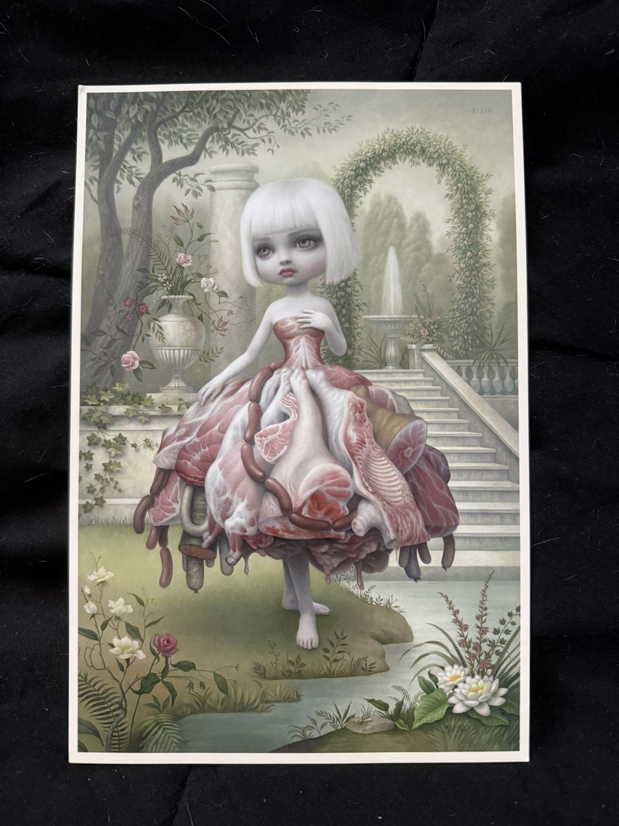 decayingd0lly's tweet image. mark ryden’s incarnation 🥩i got this on ebay for my mom because she loves his work that involves meat !
