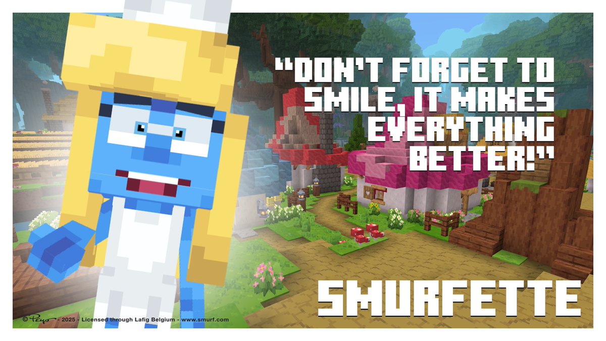 MinecraftMarket's tweet image. Step into the world of The Smurfs in Minecraft with the new Smurfs DLC!
Test your skills in a variety of mini-games, explore the Smurf Village, outsmart Gargamel, and rescue the captured Smurfs. Collect your free Smurf Hat and Smurf skin in the Dressing Room! Learn more:…