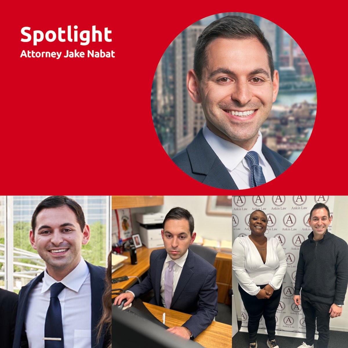 ankinlaw's tweet image. From law clerk to personal injury attorney, the professional journey of Jake Nabat has taken place under our roof.
.
Learn more about this Ankin Law lawyer in this edition of "Spotlight" here: tinyurl.com/mr3axcwc