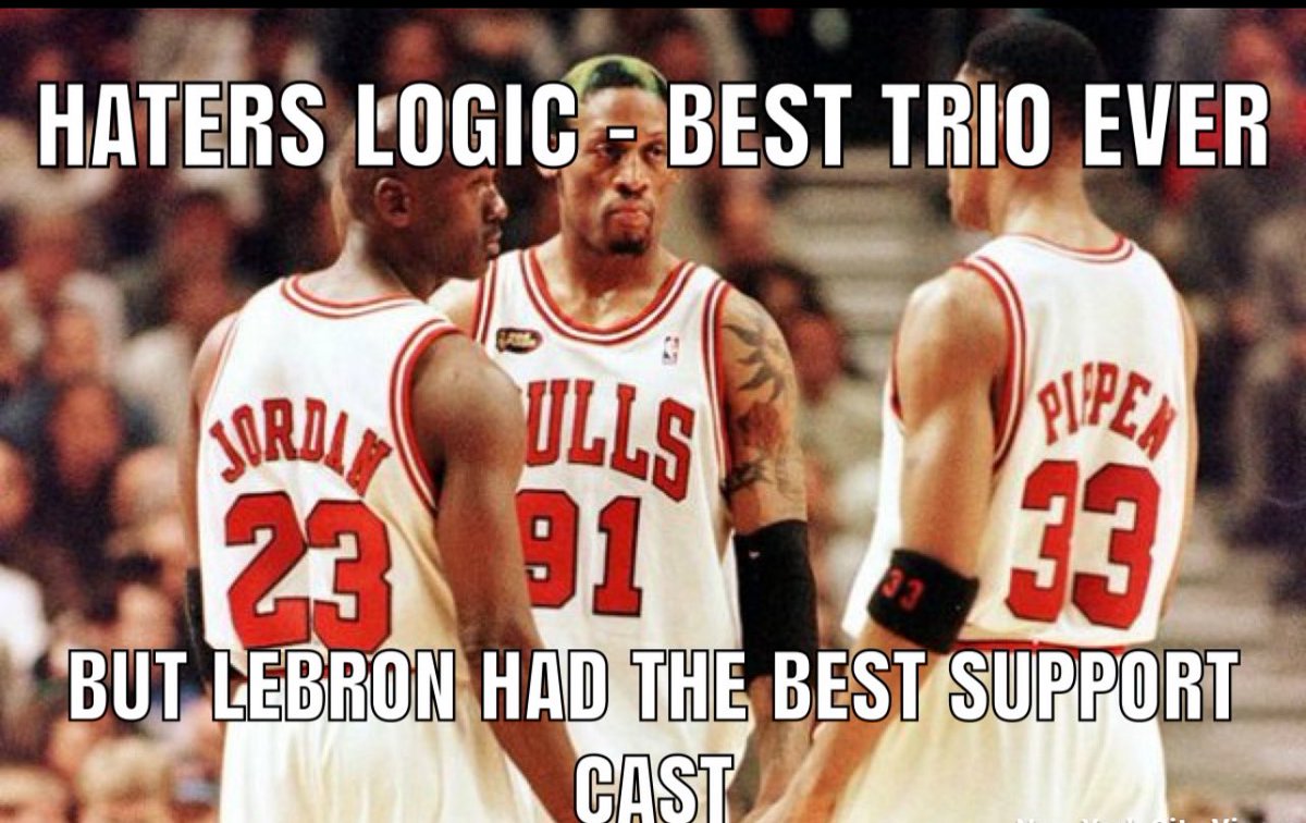 NycVipers's tweet image. "People call the 1996 Bulls the greatest team in NBA history — then turn around and say LeBron had the most help ever. Make it make sense. 🤔"