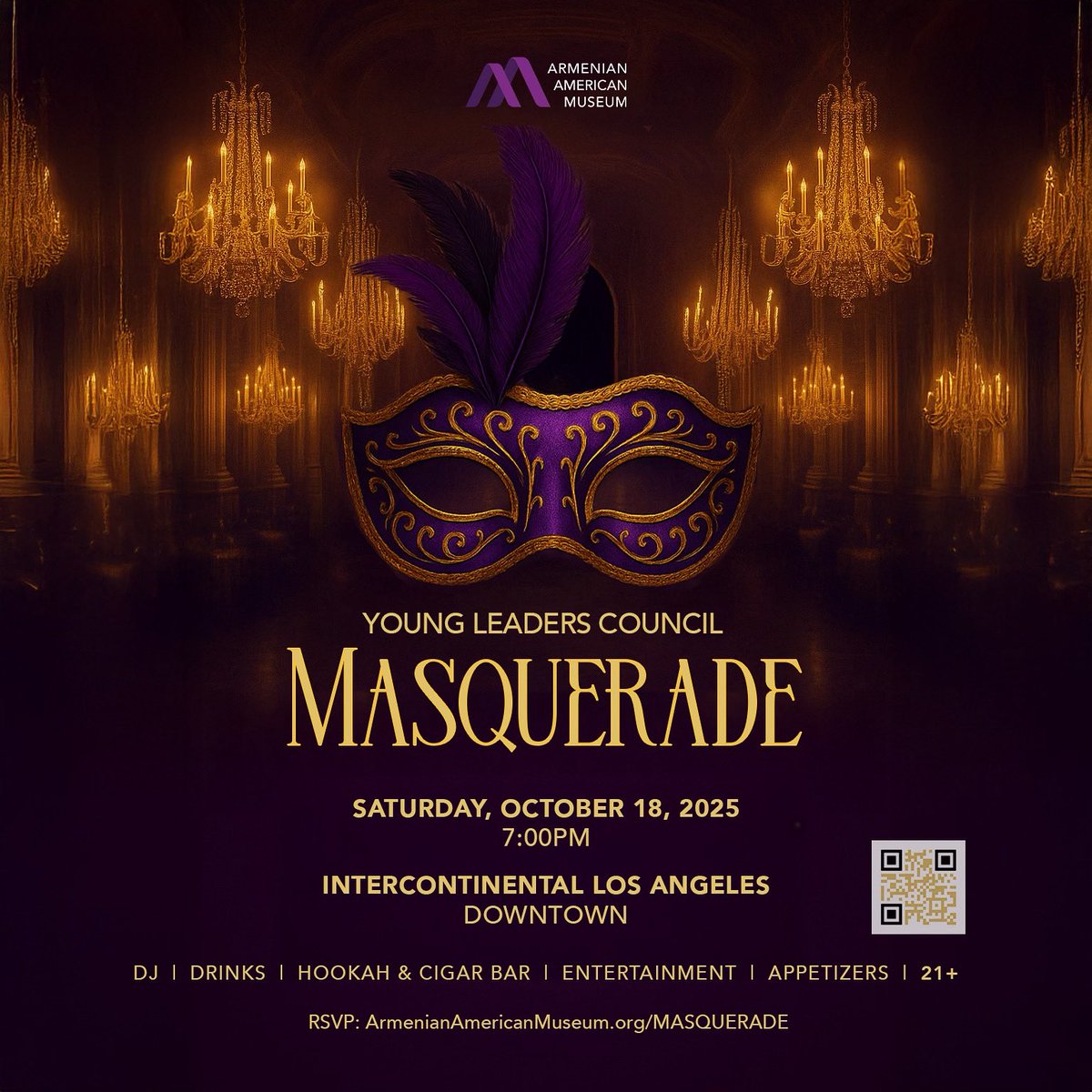 🎭 The Young Leaders Council Masquerade is BACK!  Early Bird tickets are live now through August 21. Secure your spot for an unforgettable evening featuring guest MC Jack Jr. Comic! 

🗓️ Saturday, October 18
📍 InterContinental
🎟️ RSVP ArmenianAmericanMuseum.org/MASQUERADE