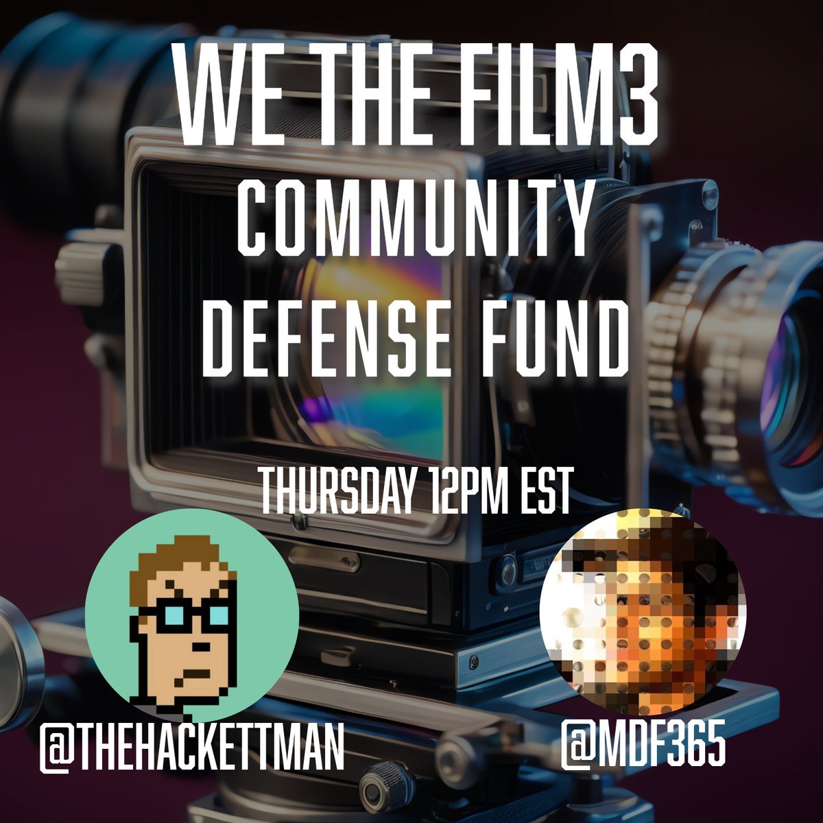 thehackettman's tweet image. Join us thursday as we discuss the Community Defense Fund we are setting up for film3 and all its iterations.
x.com/i/spaces/1ynKO…