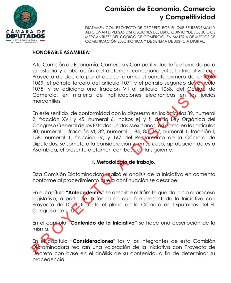 JoseMarioMX's tweet image. 📲⚖️ ¿Qué cambia con la reforma al Código de Comercio que se está discutiendo discute en la @Mx_Diputados? Una transformación profunda: se modernizan los juicios mercantiles con justicia digital. Te explico por qué es tan relevante: 🧵
🔹 1. Correo electrónico y justicia digital…