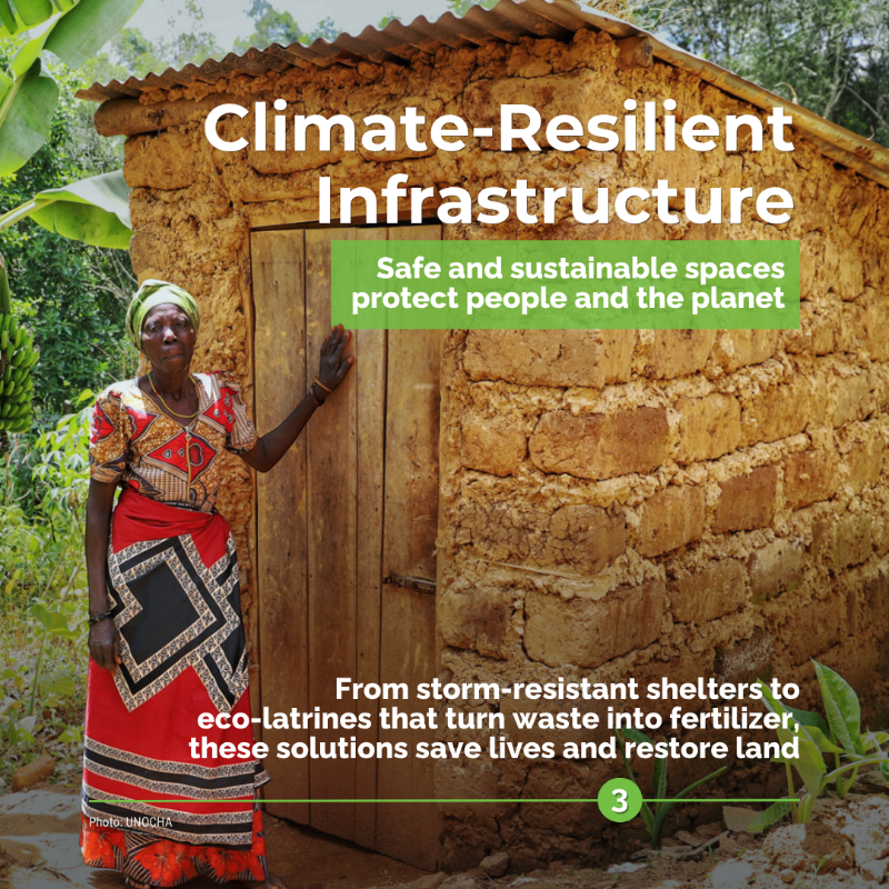 UNOCHA's tweet photo. Innovation is helping communities build resilience in the face of climate threats. 🌍💡🌱

👉 Swipe to see how UN Climate Relief is creating a brighter future around the world.

#UNClimateRelief #InvestInHumanity