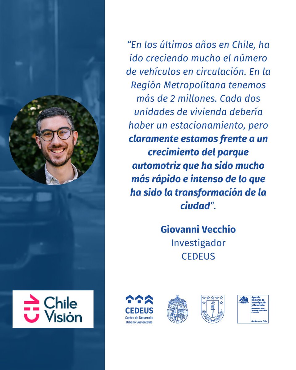 🚗📈 ¡Más autos, más problemas para estacionar!

Según Giovanni Vecchio, investigador de #CEDEUS, este fenómeno tiene una causa clara.

👉 Lee más en cedeus.cl