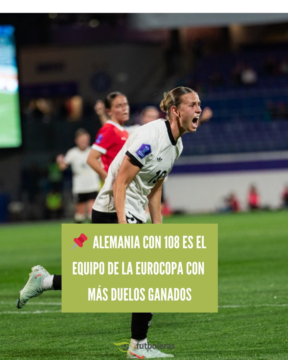 Futboleras (@futboleras_ff) on Twitter photo Os traemos algunos #datos para el partidazo de esta noche 🇩🇪 🆚 🇪🇸
👉 España nunca ha ganado a Alemania hasta el momento
👉 La <a href="/SEFutbolFem/">Selección Española Femenina de Fútbol</a> cuenta con la máxima goleadora del torneo
👉 Alemania es el equipo con más duelos ganados
¿Quién crees que pasará a la gran final? Os traemos algunos #datos para el partidazo de esta noche 🇩🇪 🆚 🇪🇸
👉 España nunca ha ganado a Alemania hasta el momento
👉 La <a href="/SEFutbolFem/">Selección Española Femenina de Fútbol</a> cuenta con la máxima goleadora del torneo
👉 Alemania es el equipo con más duelos ganados
¿Quién crees que pasará a la gran final?
