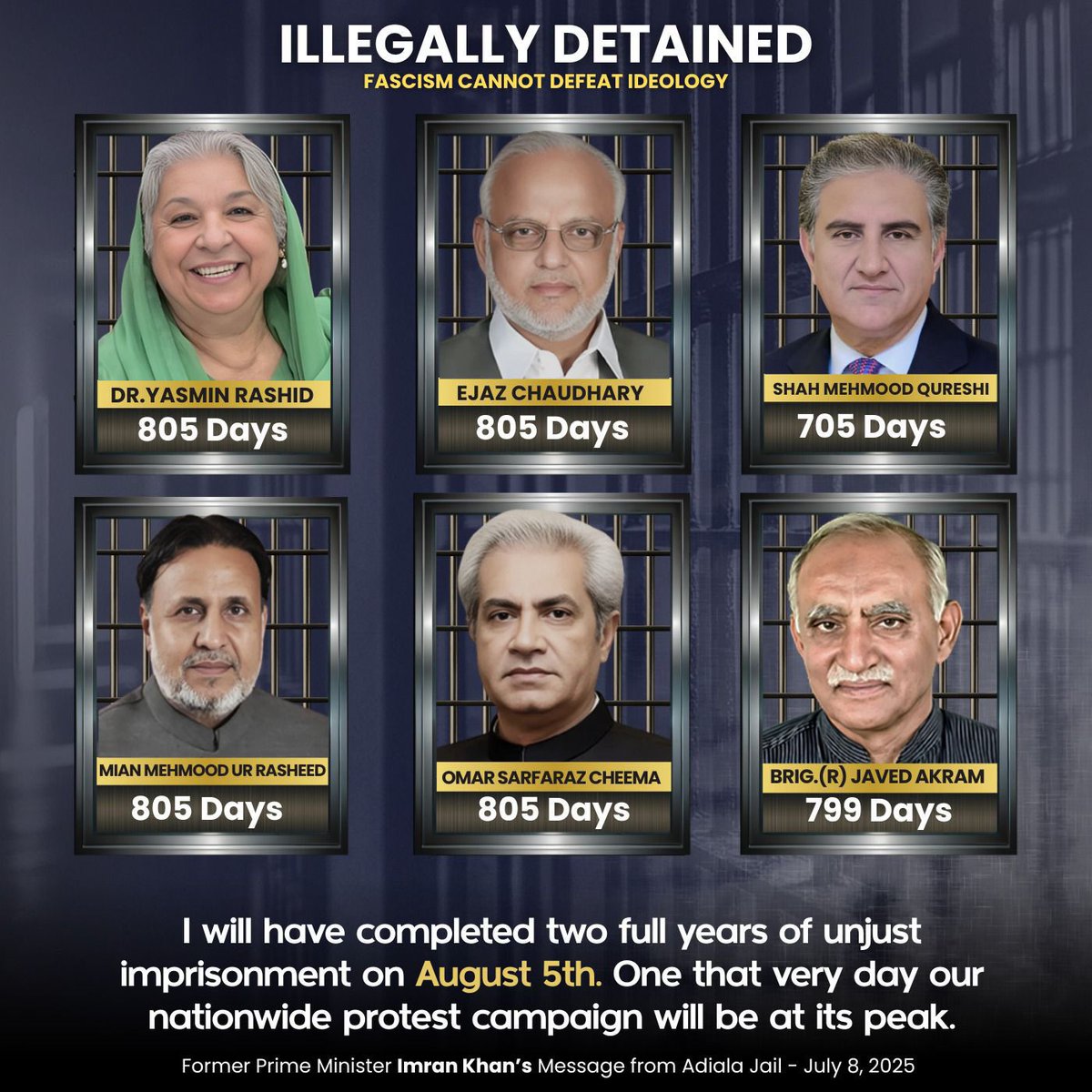 AdvSalmanShahid's tweet image. آج کوٹ لکھپت جیل کے ڈپٹی سپریڈنٹ نے یاسمین راشد اعجاز چوہدری عمر چیمہ کے سامنے استفسار کیا کہ فیصلے کےبعد آپ لوگ پریشان نہیں نظر آئے آپ ہمارے مہمان دس سال کےلیے بن گے ہیں جس پر انکا جواب تھا کہ "عمران خاں 14 سال دی سزا سن کے نہیں گھبرایا تے اسی صرف 10 سال سن کے کنج گھبرا سکدے✌
