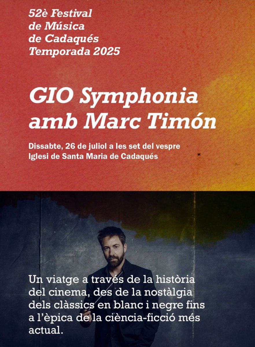 Content d’anunciar-vos un nou concert, dirigint la <a href="/GIOsymphonia/">GIO Symphonia</a> al 52è Festival Internacional de Música de Cadaqués, aquest dissabte a les 19h!
Entrades: festivalcadaques.org/concert/gio-sy…
<a href="/MusicaCadaques/">Festival de Cadaqués</a>