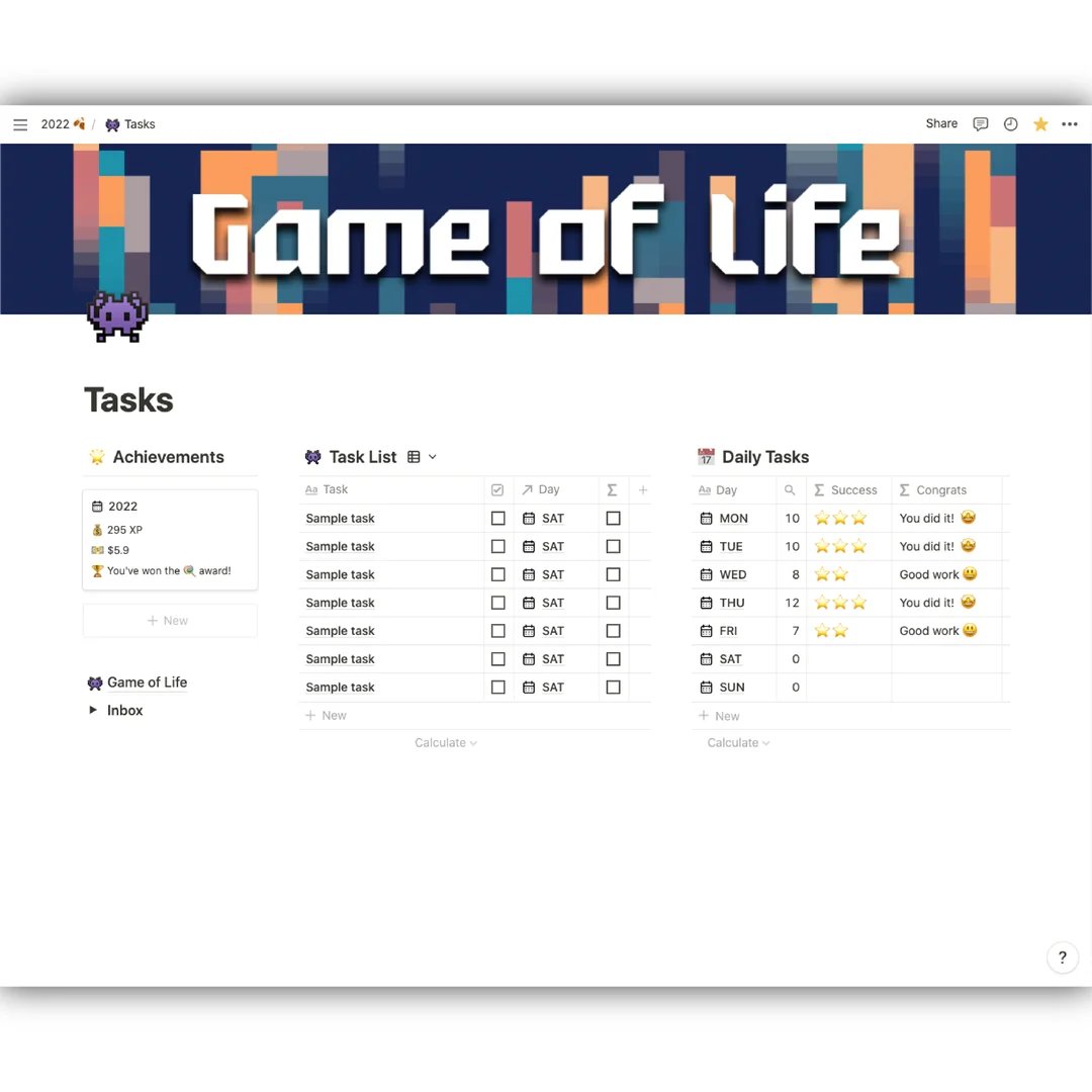 notionvibes's tweet image. Day 3 of Daily Notion setups
🎮 gamified to-do list that makes productivity actually fun.
#NotionVibes #NotionSetup