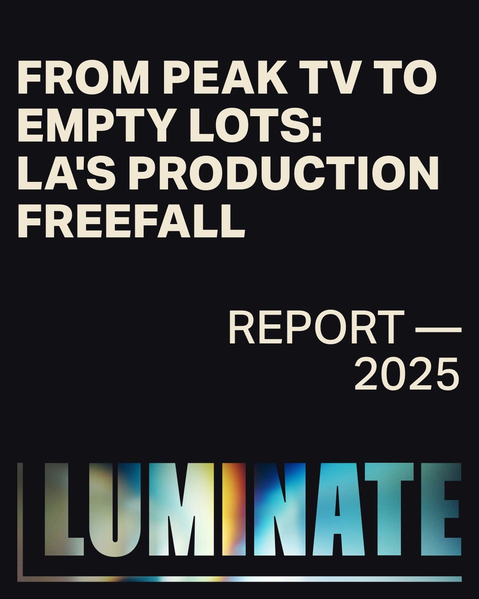 Navigate the changing landscape of film &amp; TV! Our new report, 'From Peak TV to Empty Lots: LA’s Production Freefall,' uncovers key shifts: LA's decline, global incentives, and where production is headed. Essential insights await!

Get the report: luminatedata.com/reports/from-p…