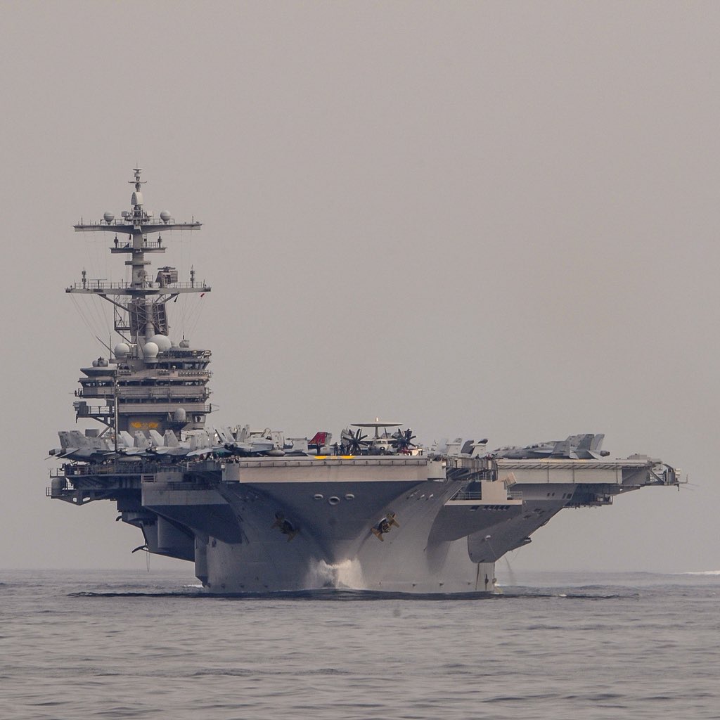 kadonkey's tweet image. The USS George H. W. Bush, the last NIMITZ-class Super Carrier. (Deven B. King)