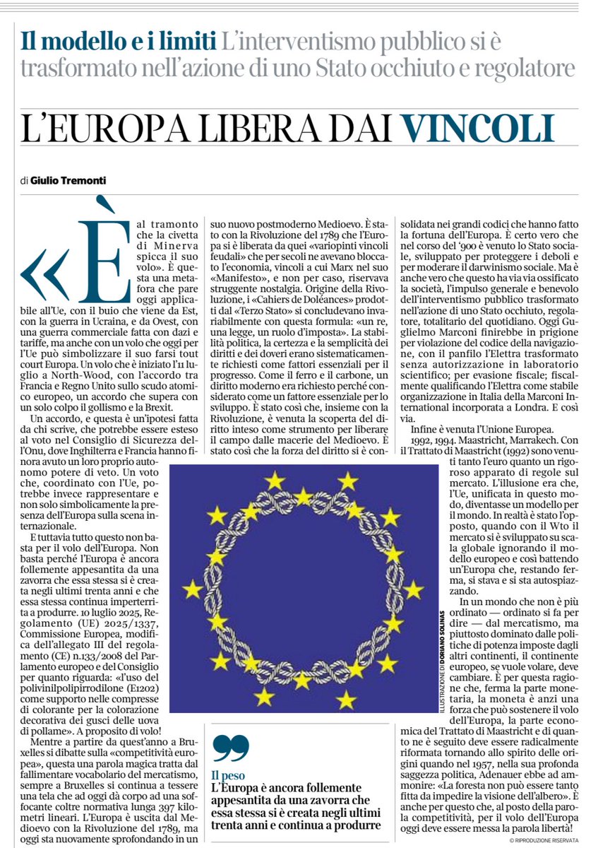 L'Europa è uscita dal Medioevo con la Rivoluzione del 1789, ma oggi sta sprofondando in un nuovo postmoderno Medioevo. Un mio articolo sul Corriere.