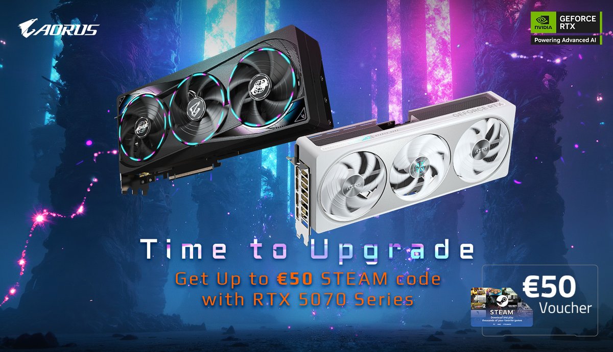 Time to Upgrade ⏰

Get up to €50 Steam codes when you purchase a GIGABYTE RTX 5070 series graphics card 💸

Learn more: aorus.com/en-gb/explore/…