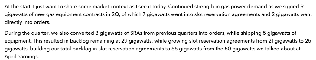 ericnuttall's tweet image. GE Vernova: 55GW in backlog/reservations = ~8Bcf/d in implied future natural gas demand growth. Brutal month (-19%) with disappointing cooling demand + private rig ramp, but the real story is 13Bcf/d of LNG demand growth + 6+Bcf/d in power demand and marginal cost of supply $4+.