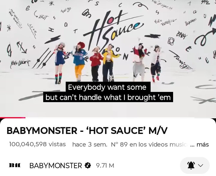 The 100M HOT SAUCE is here 🥳🥳🥳🥳 congrats!!! 

BABYMONSTER 💕