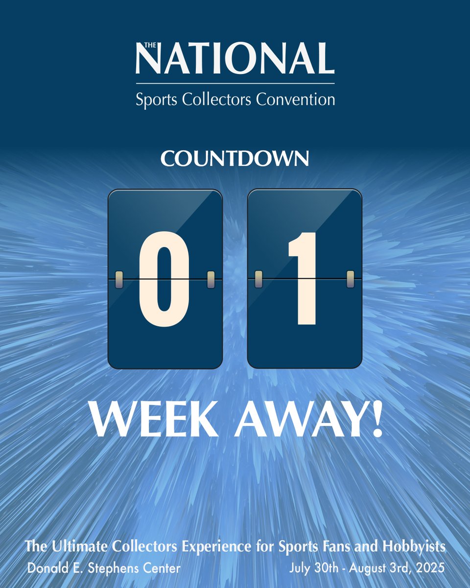 nsccshow's tweet image. 🚨 We're officially 1 WEEKS AWAY! 🚨
The countdown is ON for the world’s LARGEST gathering of collectors, dealers, and fans of sports & entertainment memorabilia! 🏆🔥
Whether you're chasing grails, meeting your favorite personalities, or just soaking it all in — you don’t want…