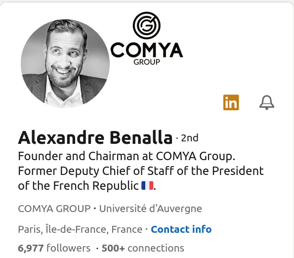Casimir_Noir's tweet photo. @Verhaeghe Benalla procède à des exfiltrations avec sa société #ComyaGroup https://t.co/GbsfU7eSvX