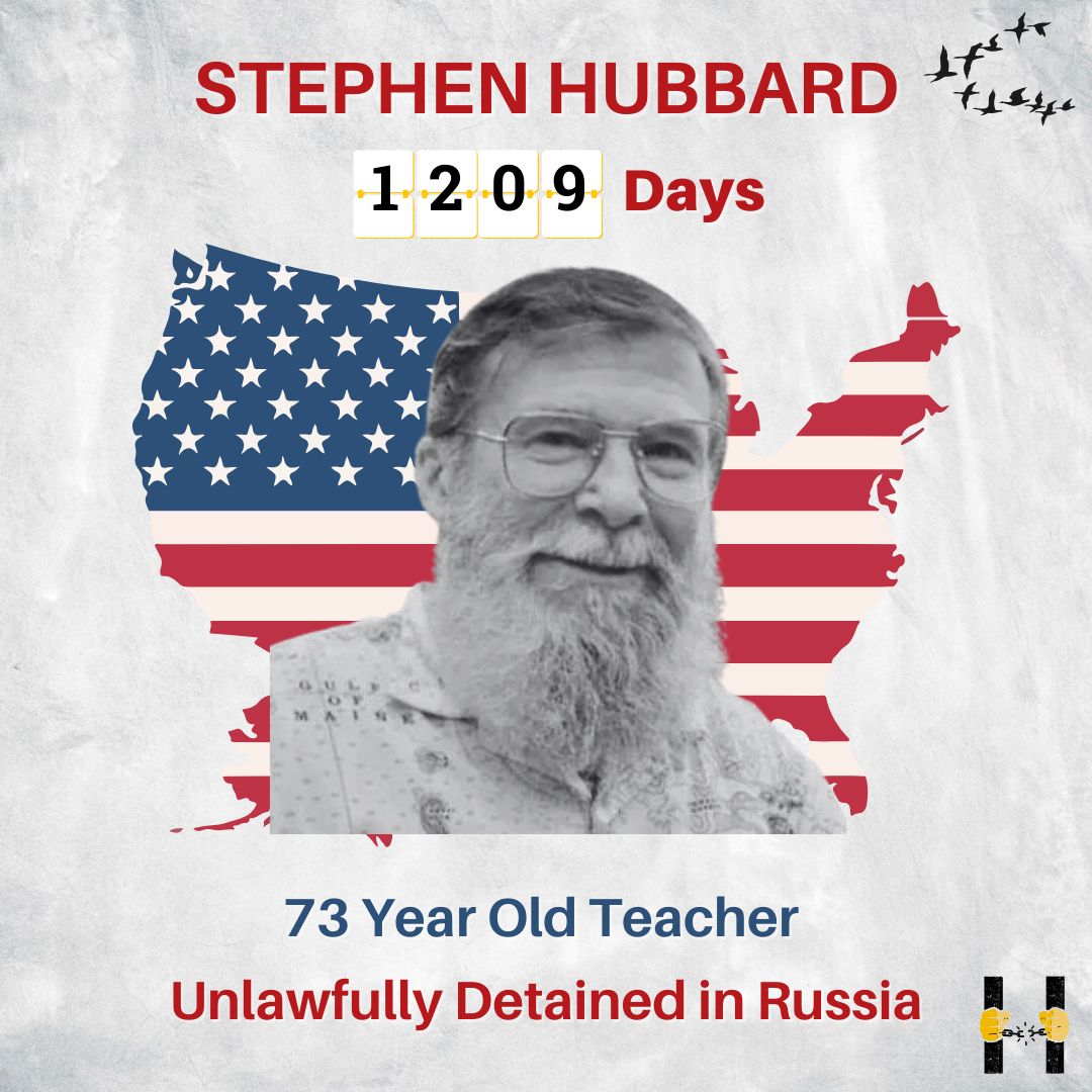 HostageAid's tweet image. American teacher Stephen Hubbard served his country & shaped young minds.
Now, he sits alone unlawfully detained & tortured in a Russian cell. Elderly & his family has heard his voice only once since his arrest over 3 years ago.
Why was he left out of the last U.S.–Russia…